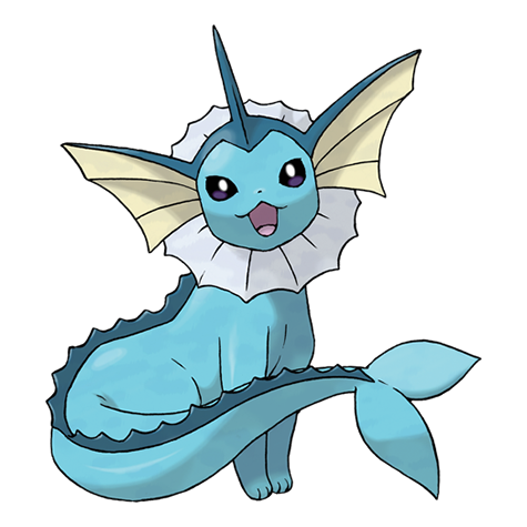 [Ilustración oficial de Vaporeon]